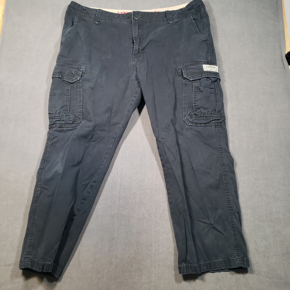 Unionbay Cargo Pants Mens 44x30 Black Cotton Multi-Pocket Utility Trousers